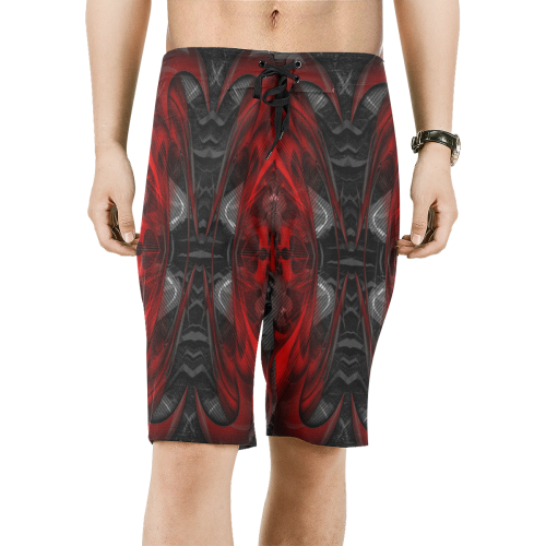 xxsml Red Rave Crew Men's All Over Print Board Shorts (Model L16)