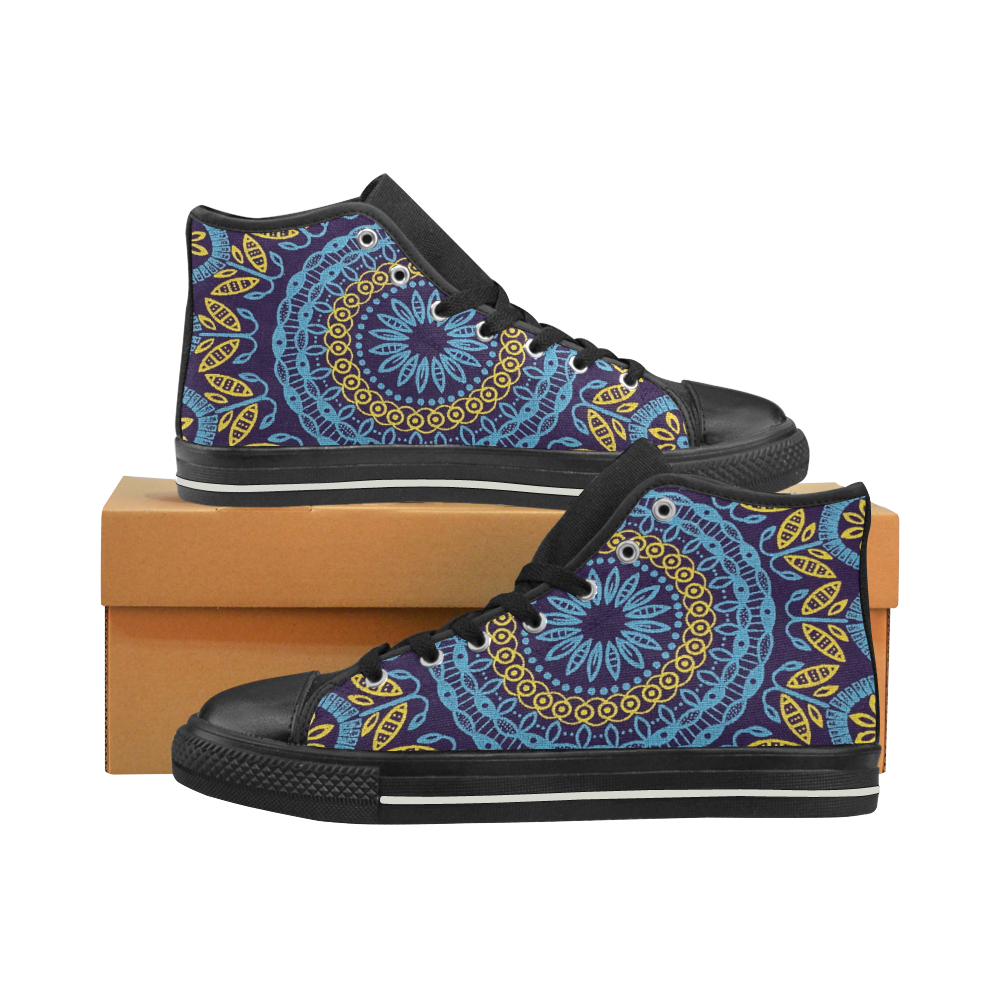MANDALA PLANETS ALIGN High Top Canvas Shoes for Kid (Model 017)
