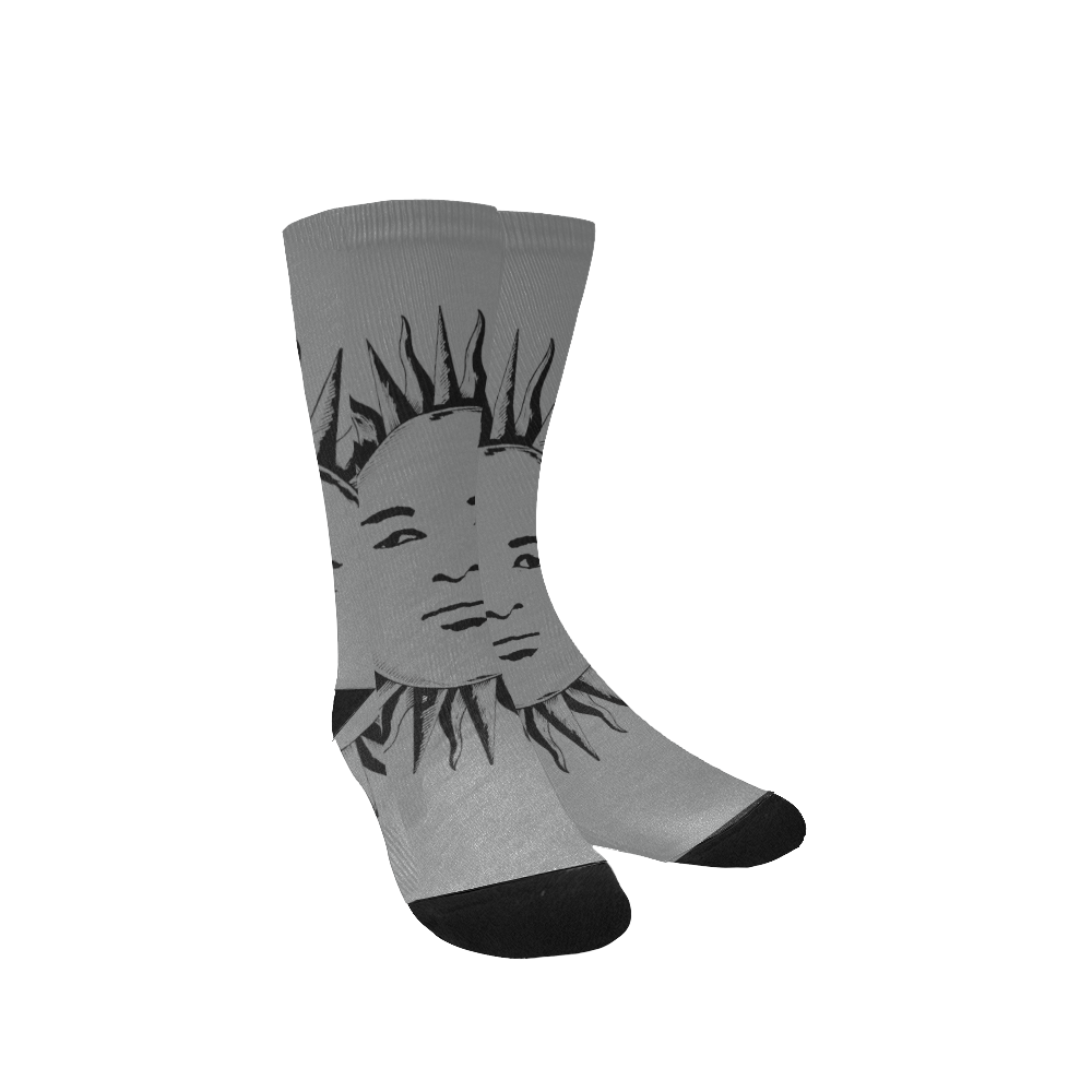 GOD Women Socks Grey & Black Women's Custom Socks