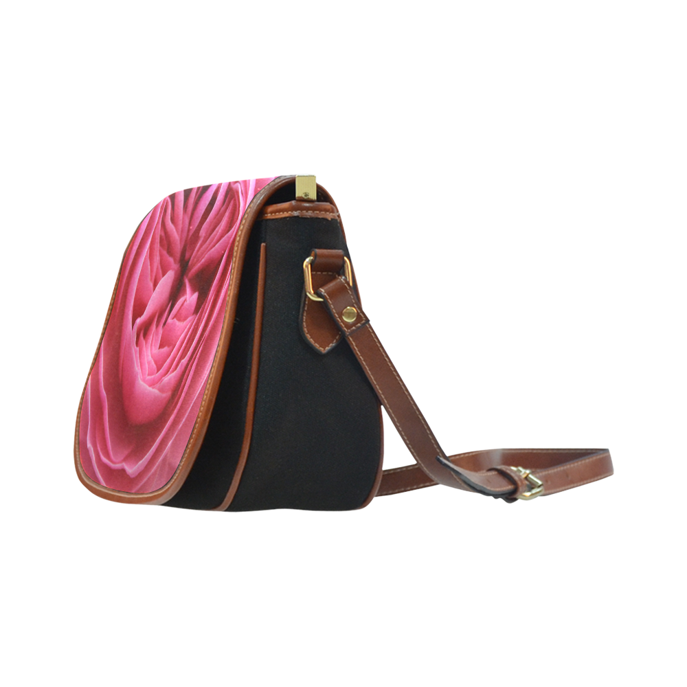 Rose Fleur Macro Saddle Bag/Small (Model 1649)(Flap Customization)