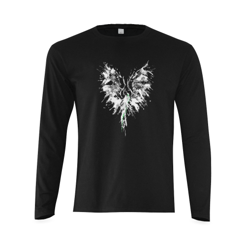 Phoenix - Abstract Painting Bird White 1 Sunny Men's T-shirt (long-sleeve) (Model T08)