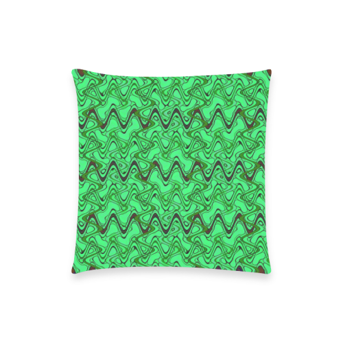 Green and Black Waves pattern design Custom  Pillow Case 18"x18" (one side) No Zipper