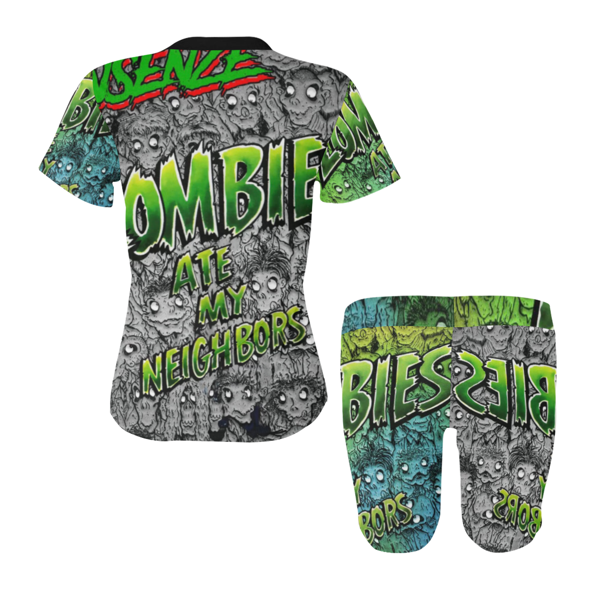 Zombies Ate My Yoga Fit Remixed Women's Short Yoga Set