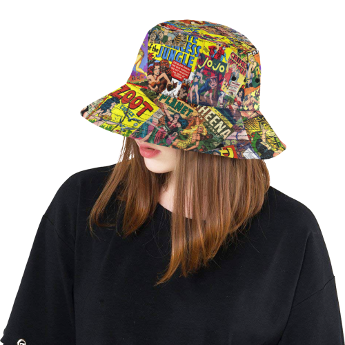 Vintage Comic Collage All Over Print Bucket Hat