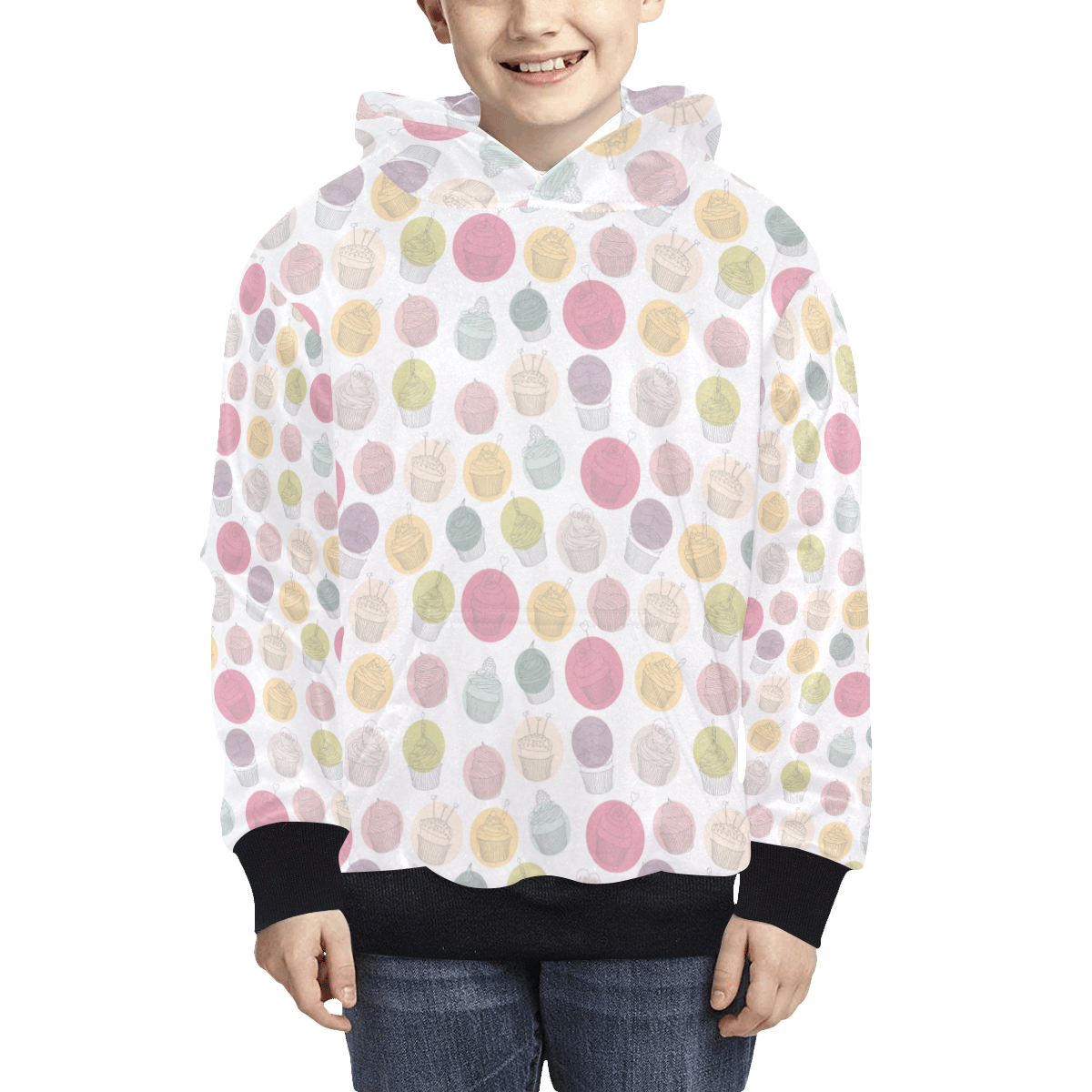 Colorful Cupcakes Kids' All Over Print Hoodie (Model H38)