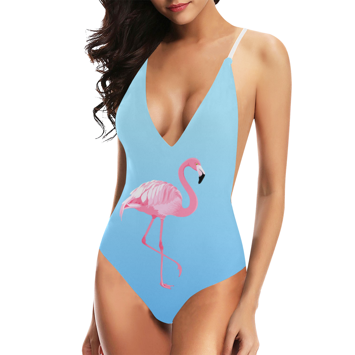 Flamingo Sexy Lacing Backless One-Piece Swimsuit (Model S10)