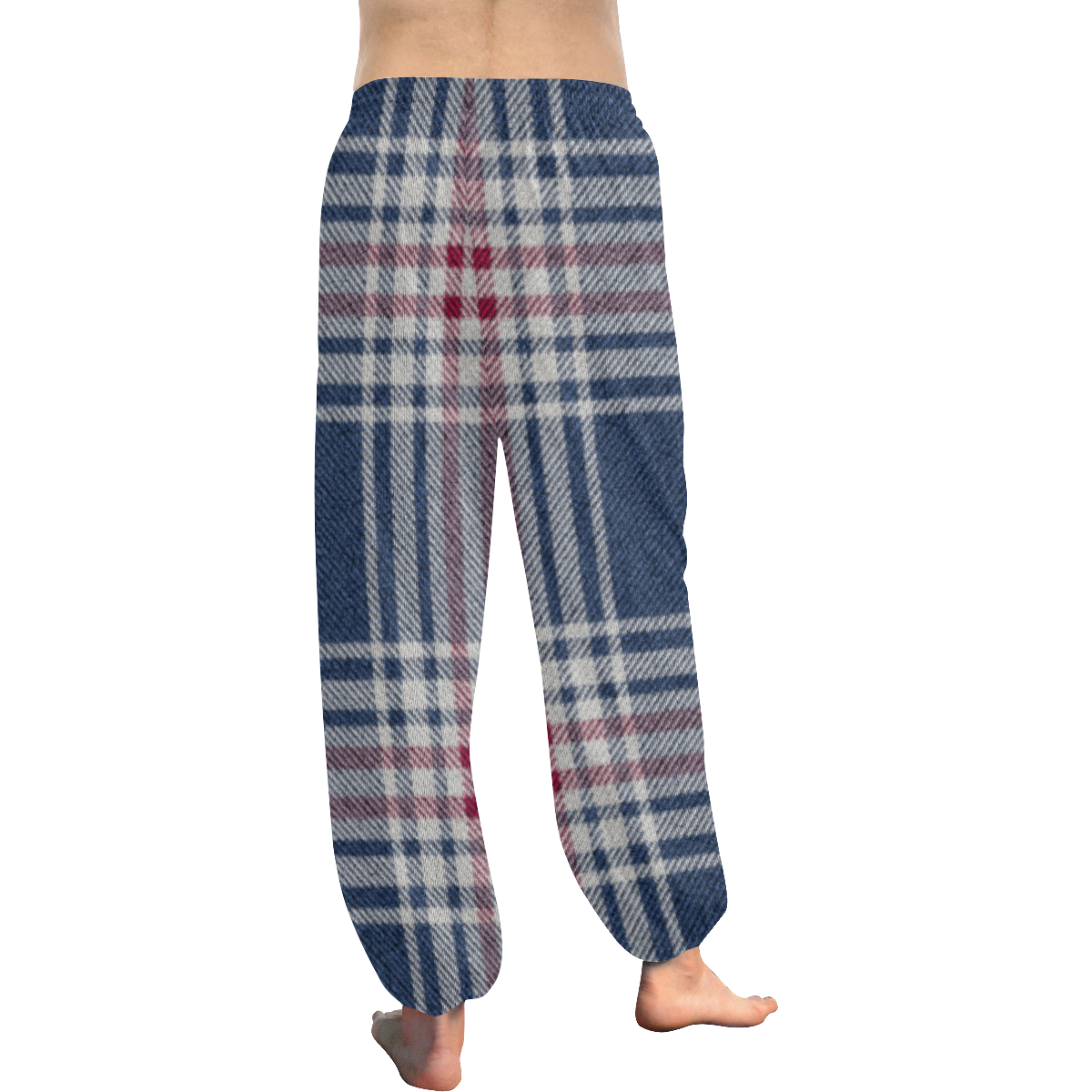 Turquoise Red Plaid Women's All Over Print Harem Pants (Model L18)