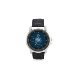 Scorpio Unisex Stainless Steel Leather Strap Watch(Model 202)