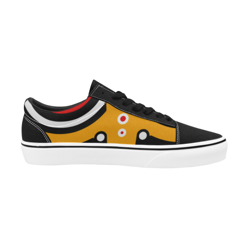 Red Yellow Tiki Tribal Men's Low Top Skateboarding Shoes (Model E001-2)