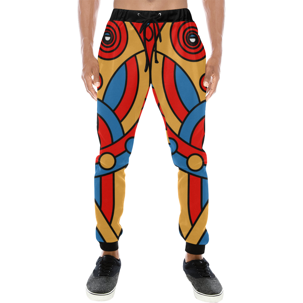 Aztec Maasai Lion Tribal Men's All Over Print Sweatpants/Large Size (Model L11)