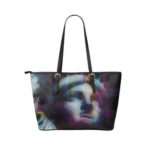 STATUE OF LIBERTY 5 LARGE Leather Tote Bag/Large (Model 1651)