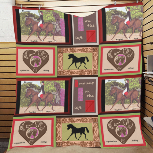 Dressage Horse Collage quilt Quilt 70"x80"