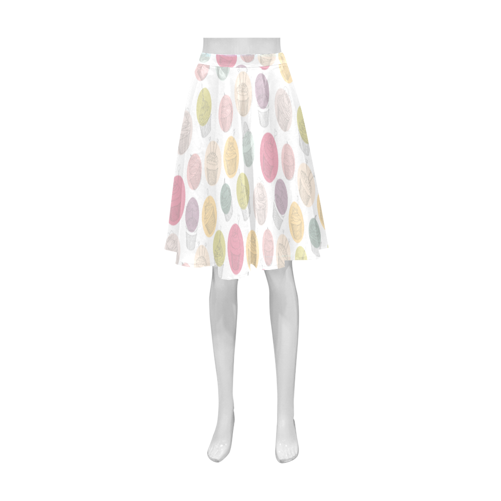 Colorful Cupcakes Athena Women's Short Skirt (Model D15)