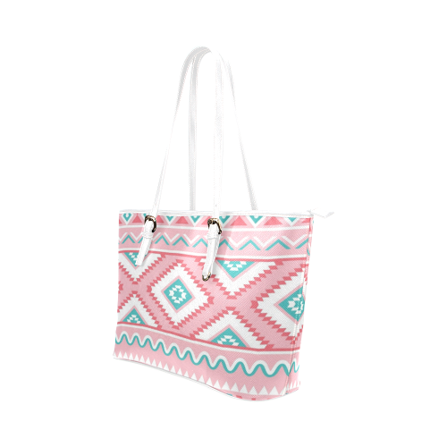 Aztec Pink Leather Tote Bag/Small (Model 1651)