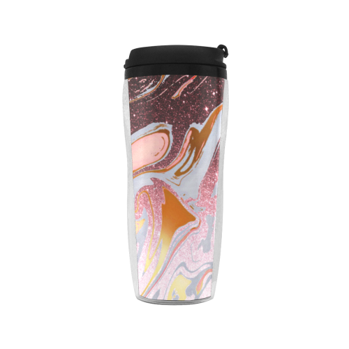 rose gold Glitter gradient marble Reusable Coffee Cup (11.8oz)
