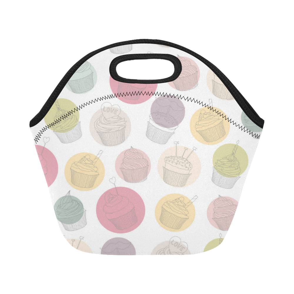 Colorful Cupcakes Neoprene Lunch Bag/Small (Model 1669)