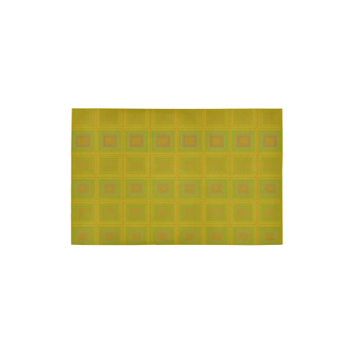 Golden reddish multicolored multiple squares Area Rug 2'7"x 1'8‘’