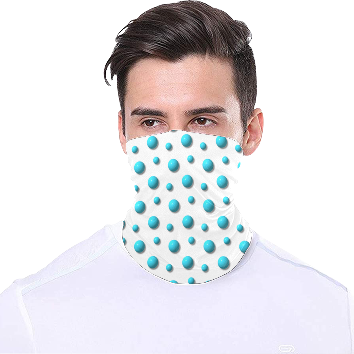 Terrific Turquoise Polka Dots Multifunctional Headwear