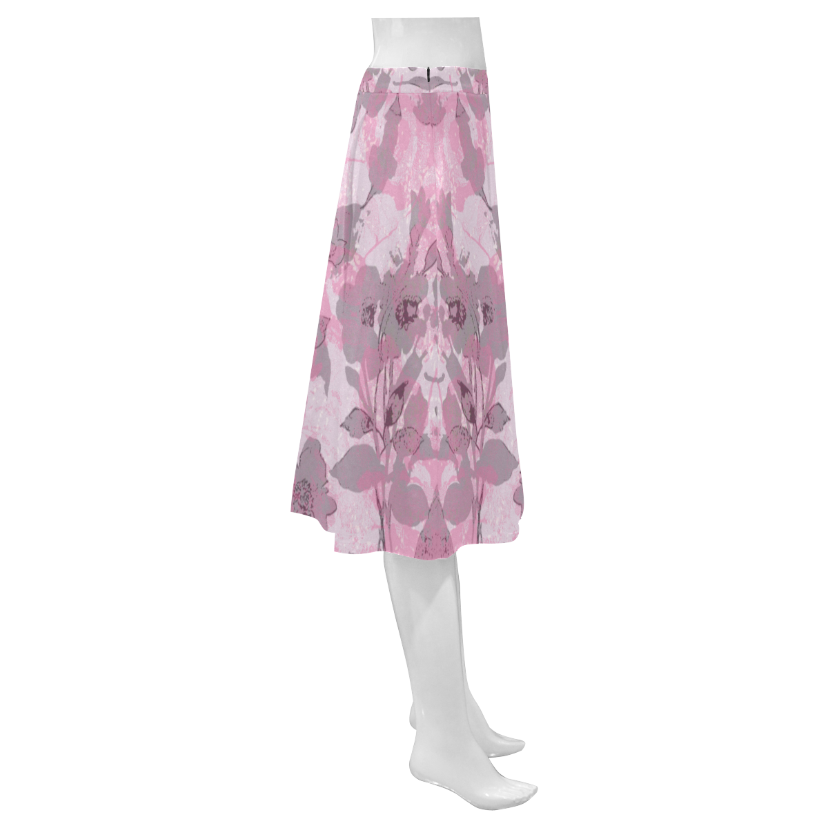 Pink Summer Mnemosyne Women's Crepe Skirt (Model D16)