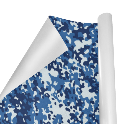 Digital Blue Camouflage Gift Wrapping Paper 58"x 23" (2 Rolls)
