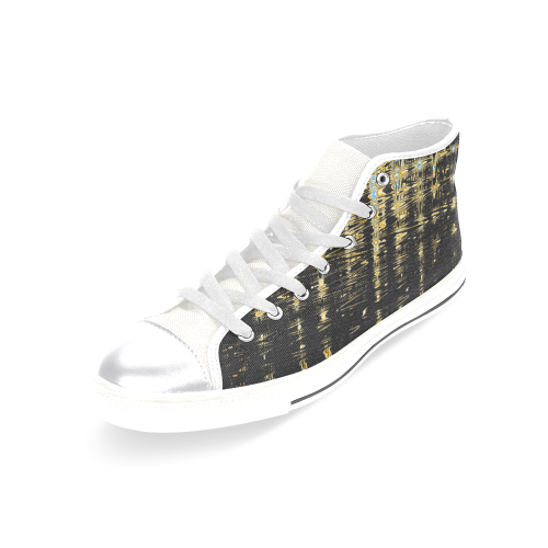 Abstract Women's Classic High Top Canvas Shoes (Model 017)