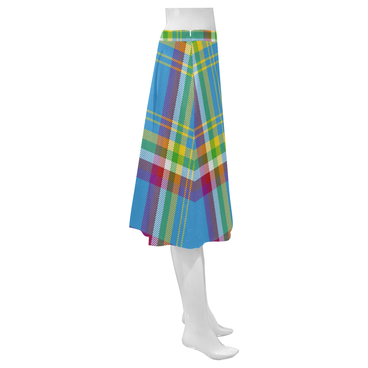 Yukon Tartan Mnemosyne Women's Crepe Skirt (Model D16)