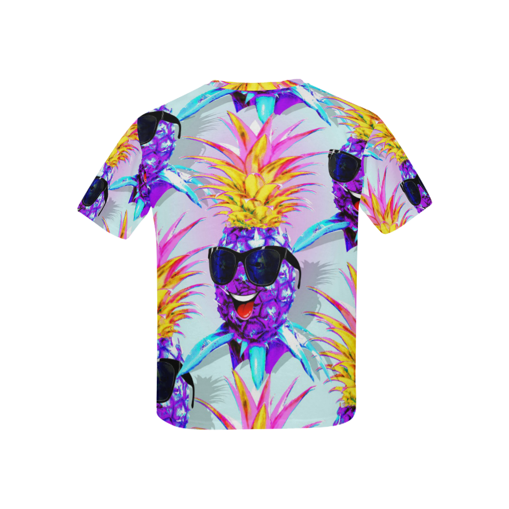 Pineapple Ultraviolet Happy Dude with Sunglasses Kids' All Over Print T-shirt (USA Size) (Model T40)