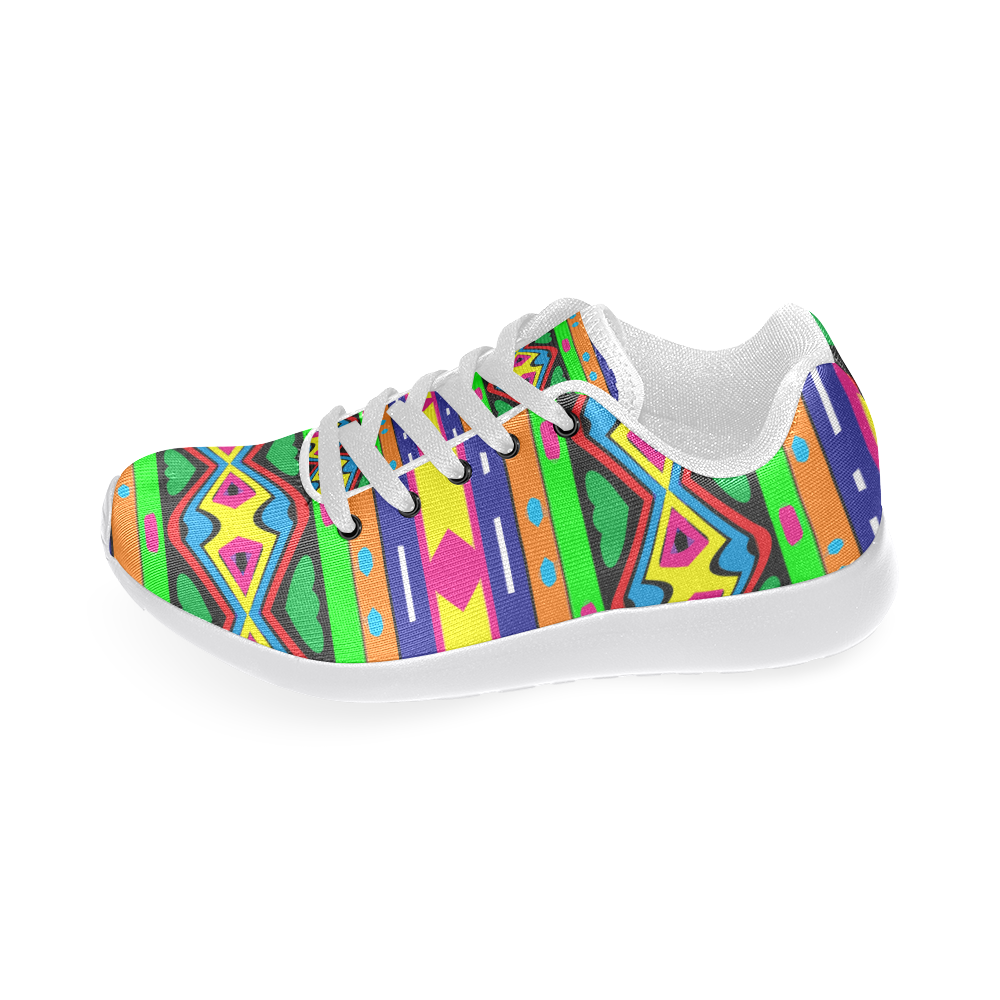 Distorted colorful shapes and stripes Men’s Running Shoes (Model 020)
