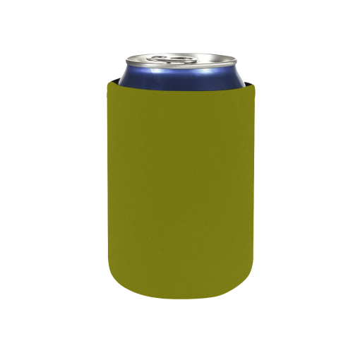 color olive Neoprene Can Cooler 4" x 2.7" dia.