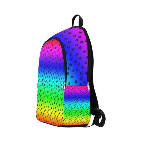 rainbow with black paws Fabric Backpack for Adult (Model 1659)