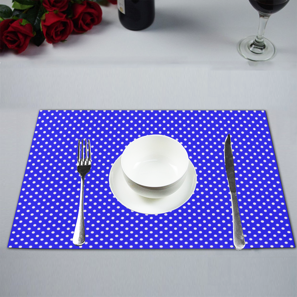Blue polka dots Placemat 12’’ x 18’’ (Set of 4)