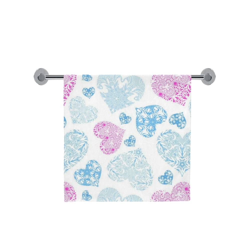 Watercolor Hearts Bath Towel 30"x56"