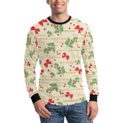 Bows Mistletoe Christmas Men's All Over Print Long Sleeve T-shirt (Model T51)