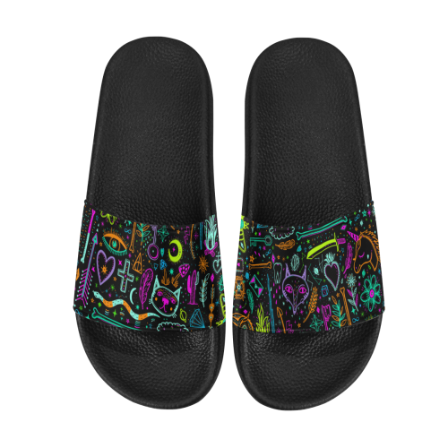 Funny Nature Of Life Sketchnotes Pattern 3 Men's Slide Sandals (Model 057)