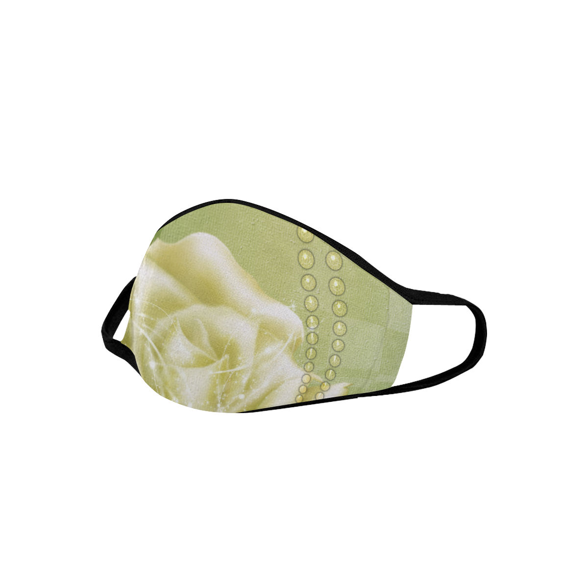 Beautiful soft green roses Mouth Mask (60 Filters Included) (Non-medical Products)