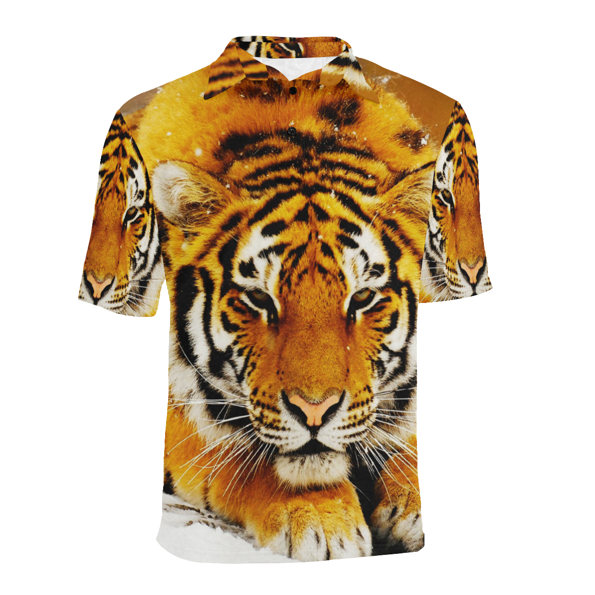 Siberian Tiger Men's All Over Print Polo Shirt (Model T55)