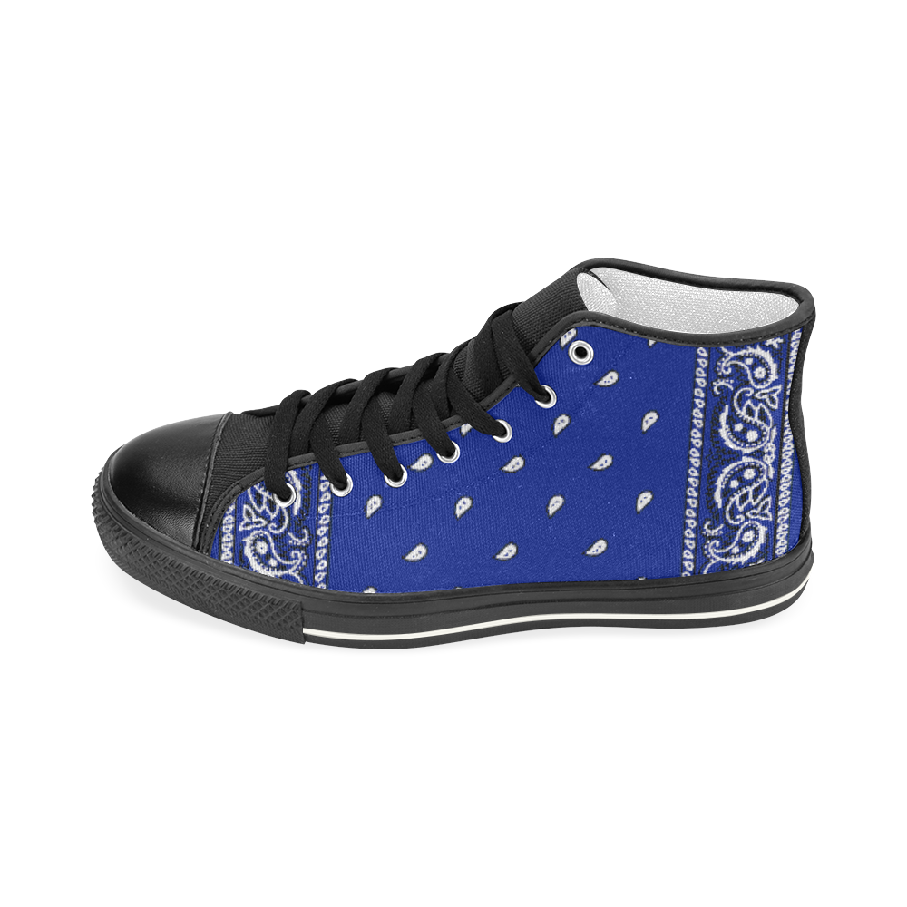 KERCHIEF PATTERN BLUE Women's Classic High Top Canvas Shoes (Model 017)
