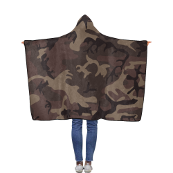 Camo Red Brown Flannel Hooded Blanket 40''x50''