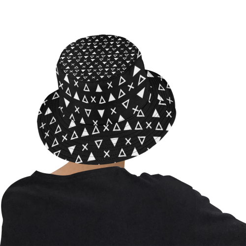 Geo Line Triangle All Over Print Bucket Hat for Men