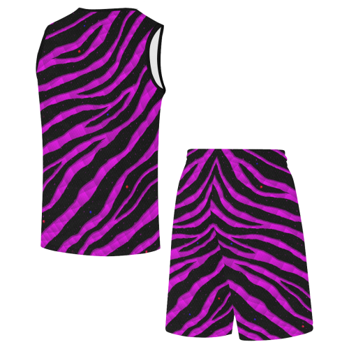 Ripped SpaceTime Stripes - Pink All Over Print Basketball Uniform