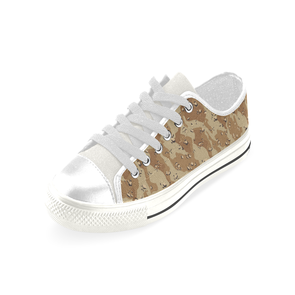 Desert Camouflage Pattern Low Top Canvas Shoes for Kid (Model 018)