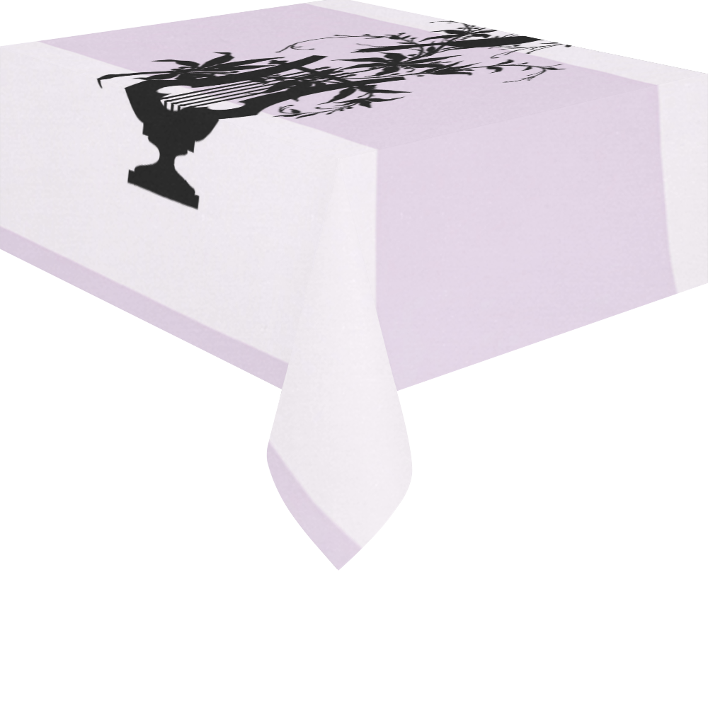 Stylish Lavender Dust Estate Stripe Cotton Linen Tablecloth 52"x 70"