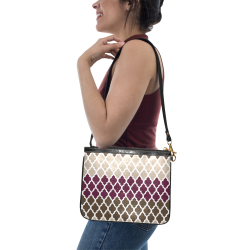 stripe lace pattern Small Shoulder Bag (Model 1710)