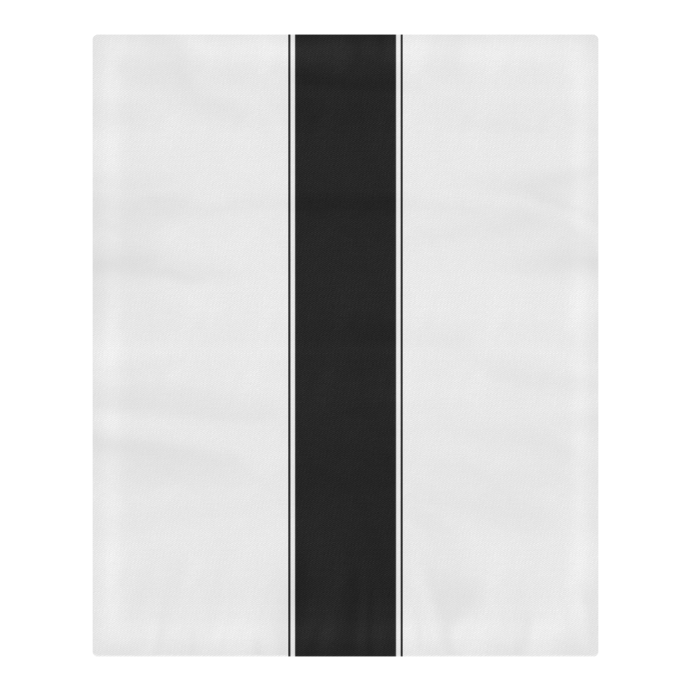 Race Car Stripe Center Black with White 3-Piece Bedding Set