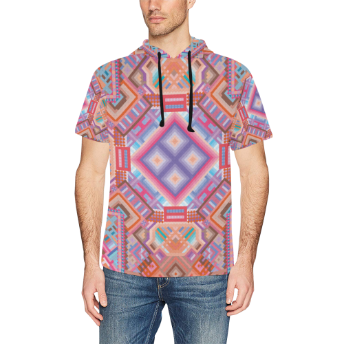 Researcher All Over Print Short Sleeve Hoodie for Men (Model H32)