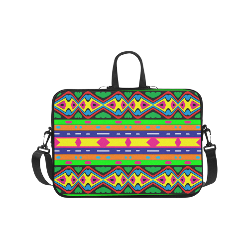 Distorted colorful shapes and stripes Laptop Handbags 17"