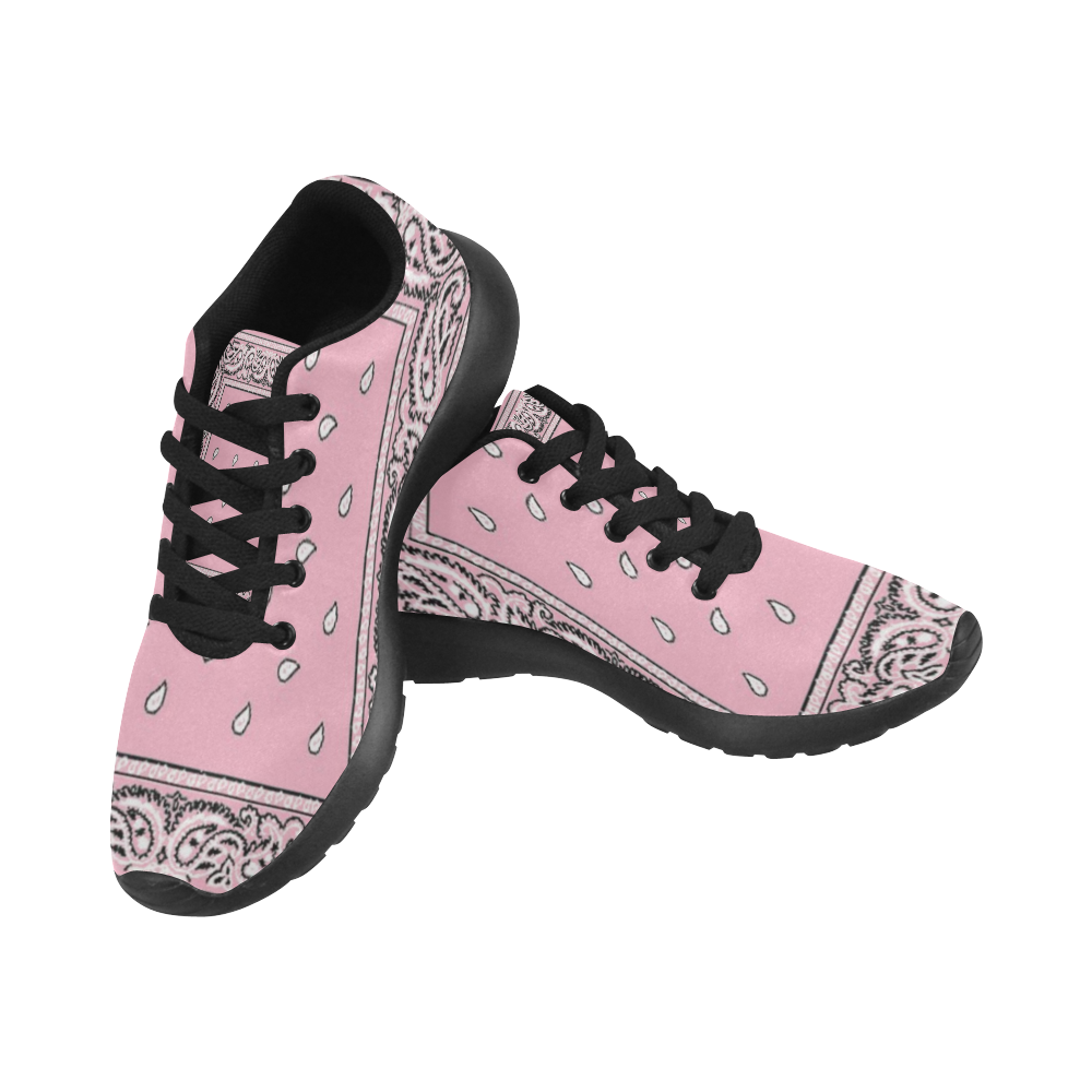 Pink Bandana Women-Black Women’s Running Shoes (Model 020)