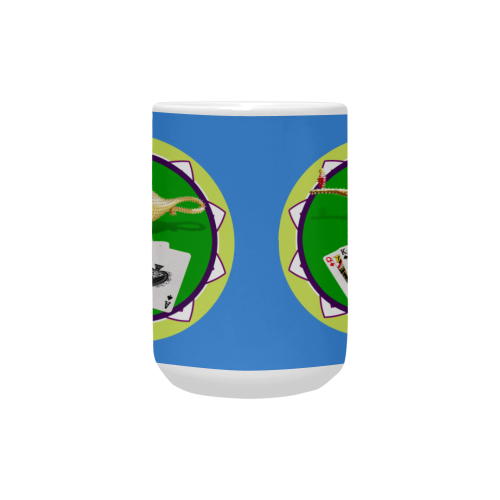 LasVegasIcons Poker Chip - Magic Lamp on Blue Custom Ceramic Mug (15OZ)