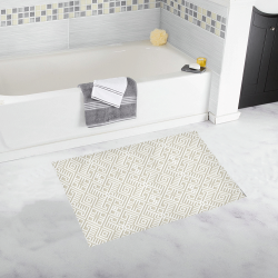 White 3D Geometric Pattern Bath Rug 20''x 32''