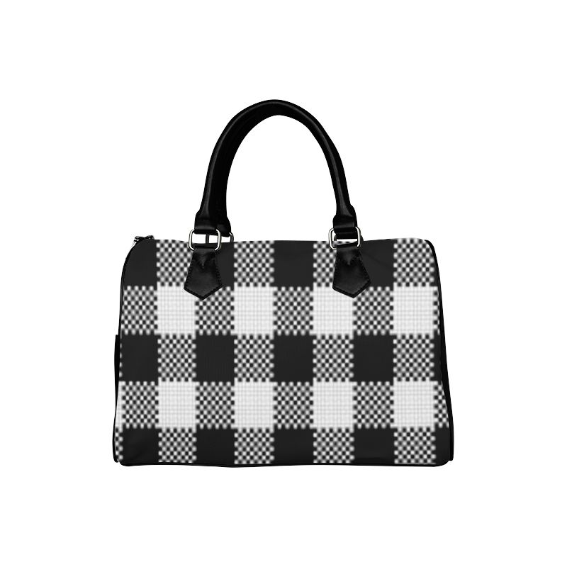 Blk/Wht Plaid Boston Handbag (Model 1621)